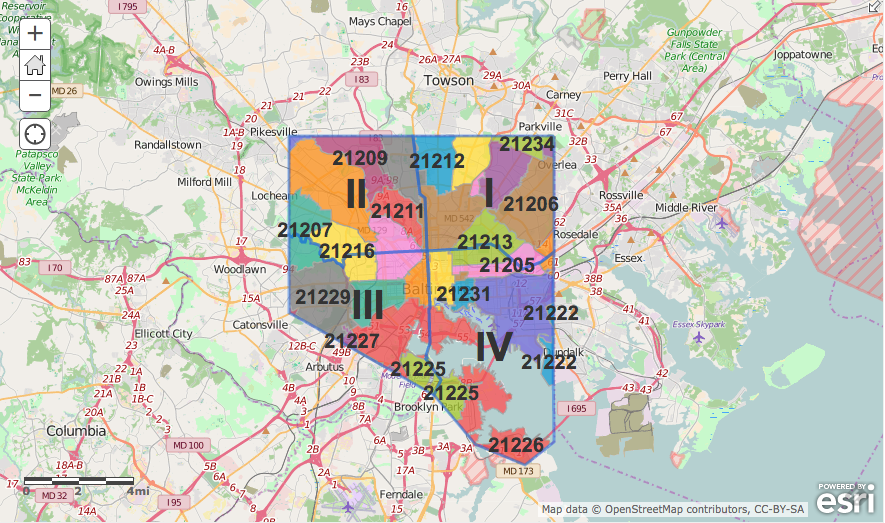 Baltimore By Zip Code Map United States Map